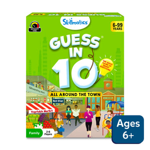 Children’s trivia board game Guess in 10 All Around the Town for ages 6 and up