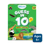 Green board game box for Guess in 10 Animal Kingdom trivia game for ages 6+ and 2-6 players