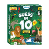 Family playing Guess in 10 Animal Planet Mega Pack trivia card game about guessing animals