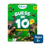 Green board game box featuring dinosaurs for Guess in 10 Deadly Dinosaurs trivia game