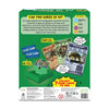 Green box with dinosaur-themed guessing game and cards for Guess in 10 Deadly Dinosaurs