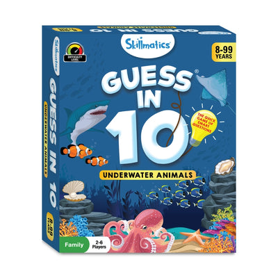 Guess in 10 underwater animals trivia card game for ages 8 and up