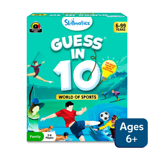 Board game Guess in 10 World of Sports for ages 6+ with sports illustrations