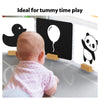 Baby playing on a mat with high-contrast flashcards from High Contrast Flash Cards for Infants