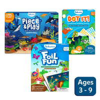 Safari Craft Combo with Skillmatics activity kits for foil art and scissor skills featuring animal themes