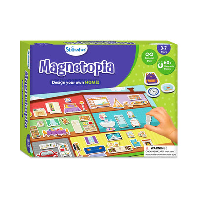 Children’s magnetic play set for designing and customizing a home in Magnetopia