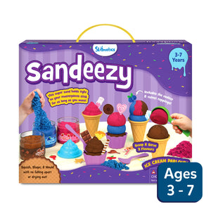 Children’s ice cream-themed sand play set from Sandeezy Ice Cream Parlour for ages 3-7