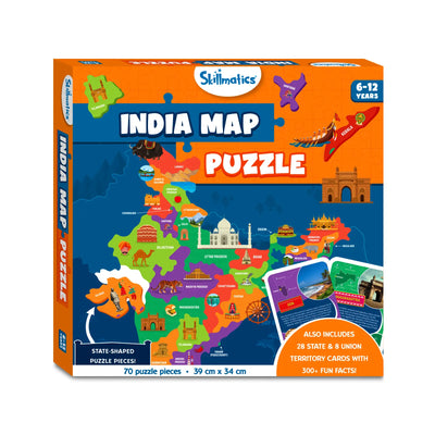 Skillmatics India Map Puzzle for ages 6-12 displayed in India Map Puzzle Floor Game