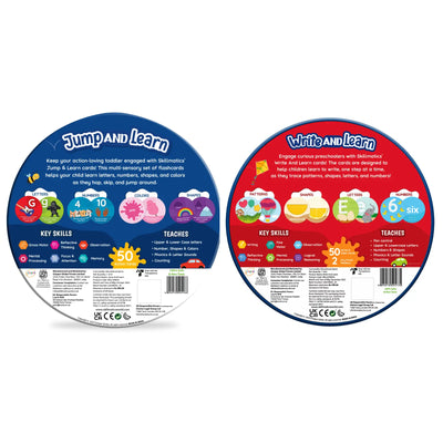 Two circular educational flashcard sets for toddlers and preschoolers in Early Explorers Combo