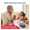 Interactive toddler learning game with illustrated cards and activity prompts in Jump and Learn Flash Cards