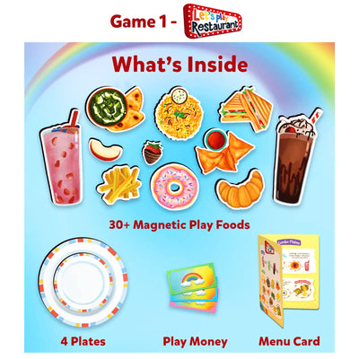 Children’s magnetic play food set with accessories from Little Chef’s Creative Kit for ages 3-8