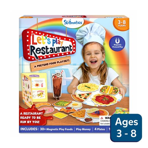 Skillmatics Lets Play Restaurant magnetic pretend food playset for ages 3-8