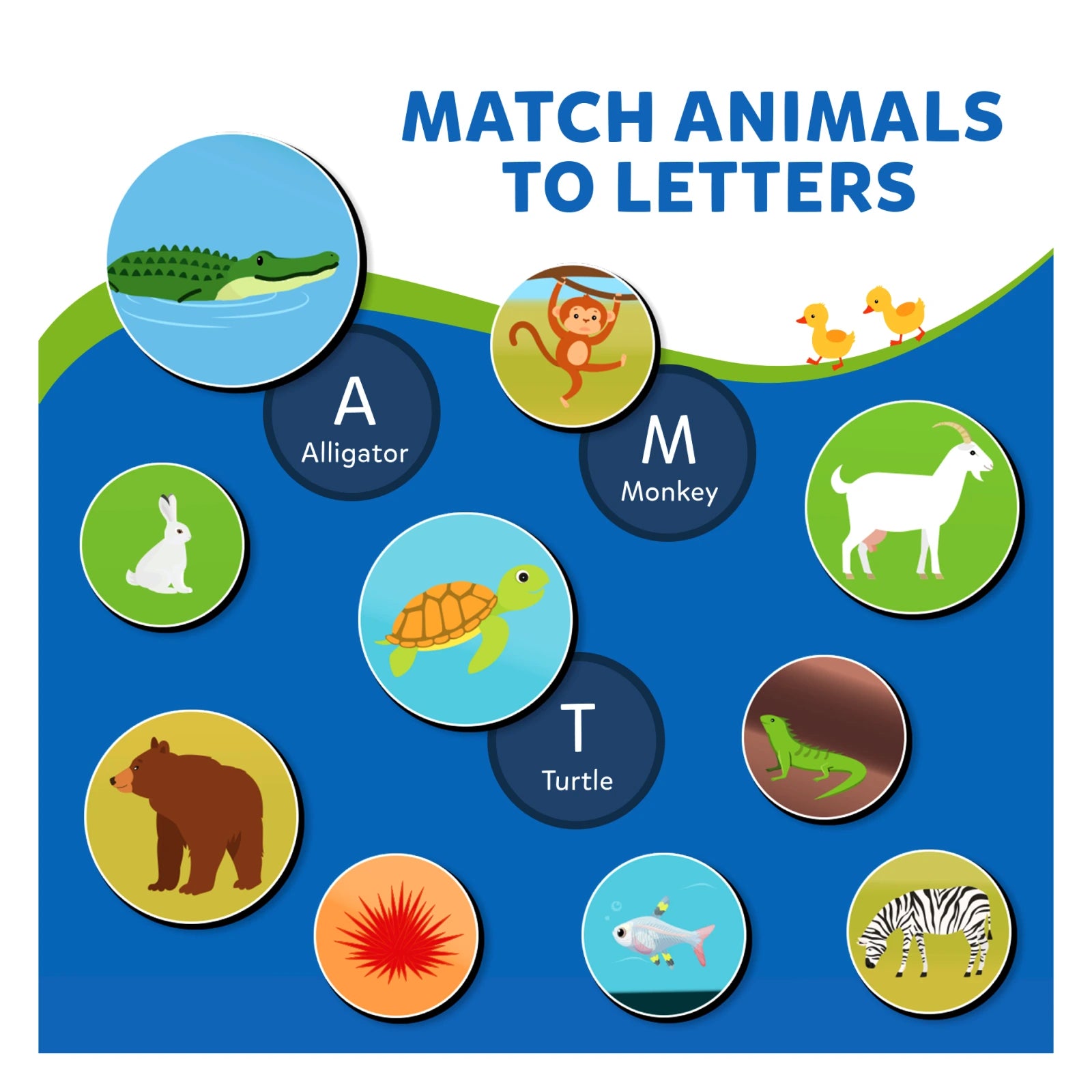 Letters, Numbers & Animals  | Magnetic Matching Activity (ages 3-6)