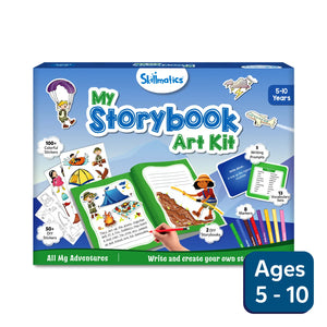 Children’s My Storybook Art Kit for ages 5-10 with stickers markers and story prompts