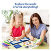 Creative children’s art and storytelling kit with art supplies, stickers, and a storybook