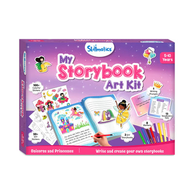 Skillmatics My Storybook Art Kit for ages 5-10 with unicorns, princesses, stickers, and storybooks