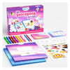 Children’s storybook art kit with colorful markers, pencils, stickers, and blank books
