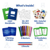 Creative Kids Storybook Art Kit with storybooks, stickers, markers, pencils, and vocabulary