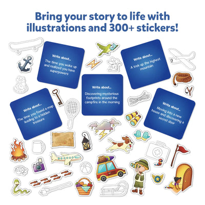 My Storybook Art Kit All My Adventures with story prompts and over 300 stickers for kids