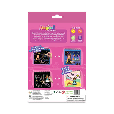 Children’s Scratch Art and Sticker Activity Kit with Princesses and Unicorns for Kids
