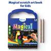 Travel friendly Magical Scratch Art Book Amazing Animals for ages 3-8 with scratch pictures and stickers