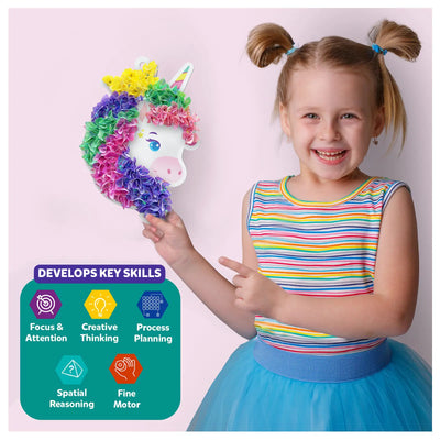 Colorful unicorn craft kit for kids to develop creativity and fine motor skills