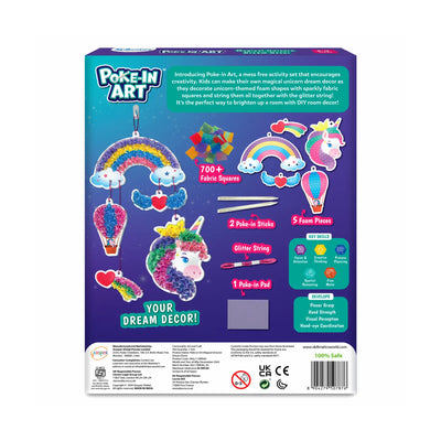 Children’s DIY unicorn-themed room decor craft kit from Poke-in Art for kids ages 4-9