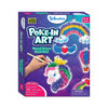 Craft kit for textured unicorn-themed decorations with fabric squares and poking tool