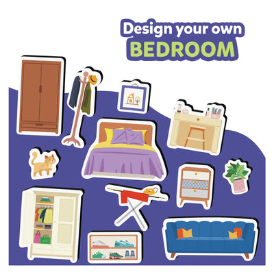 Interactive bedroom furniture and decor elements for kids ages 3-7 in Magnetopia set