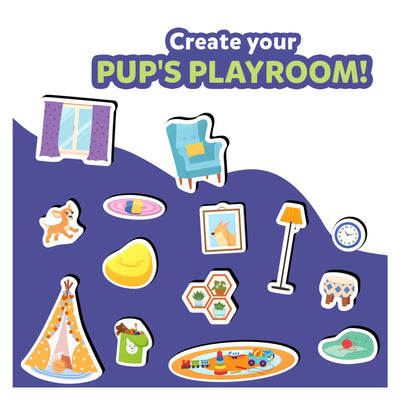 Colorful pet-themed playroom magnets from Magnetopia interactive pretend play set for kids