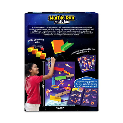 Marble Run Craft Kit with space-themed tracks and decorating components for ages 8-13