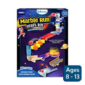 Skillmatics Marble Run Craft Kit for ages 8-13 with over 50 pieces, themed Run Through Space