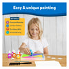 Young girl painting with colorful art supplies in Artsy Explorers Bundle for ages 4-12