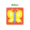 Colorful butterfly foam puzzle piece on red background for Fun with Foam Mega Combo