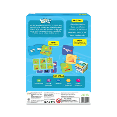 Educational memory match game for children from Memory Match Where Things Belong
