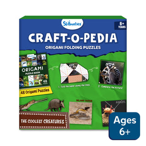 Skillmatics Craft-O-Pedia origami puzzles kit featuring cool creatures for ages 6+
