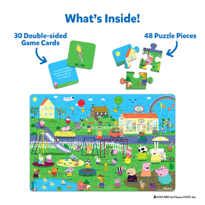 Peppa Pig-themed puzzle set with game cards from Piece & Play Floor Puzzle & Game for ages 3-7