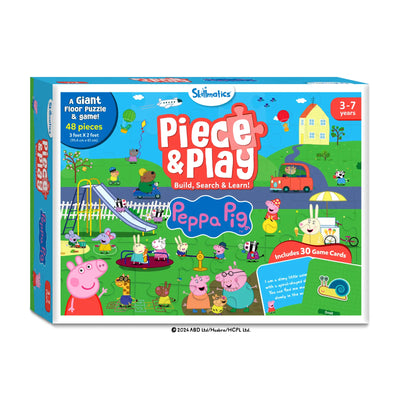 Peppa Pig themed giant floor puzzle and game with 48 pieces and 30 game cards for ages 3-7