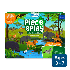Children’s floor puzzle and game featuring amazing animals from Piece & Play Amazing Animals