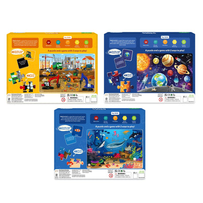 Three educational puzzle and game sets for children from Piece & Play Mega Combo