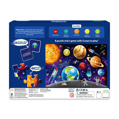 Space-themed floor puzzle and game set for kids ages 3-7 in Piece & Play Up In Space