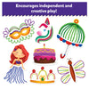 Colorful whimsical play figures including Mermaid Unicorn Mask Cake Umbrella Crown Butterfly for Kids Art