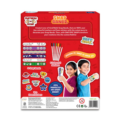 Colorful Rakhi Snap Bandz craft kit for children from Snap Bandz Sibling Love DIY activity