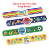 Colorful decorated snap bracelets with detachable charm badges for kids ages 4-10