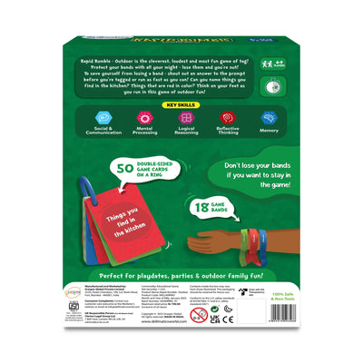 Children’s outdoor game set with cards and bands for active play from Rapid Rumble Outdoor