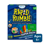 Blue Rapid Rumble Superpack box with dice, cards, and hourglass for family fun