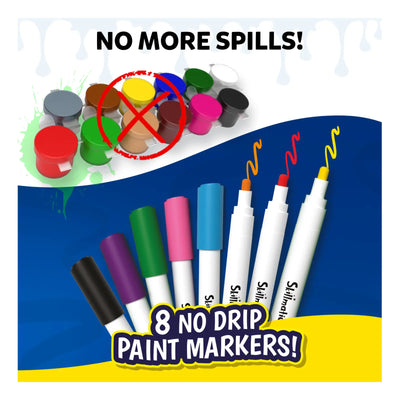 Set of eight colorful no-drip paint markers in Rock Painting Kit for kids ages 4-12