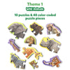 Wild animal puzzles set with 40 color-coded pieces for kids ages 3 and up in Step By Step Puzzle Combo