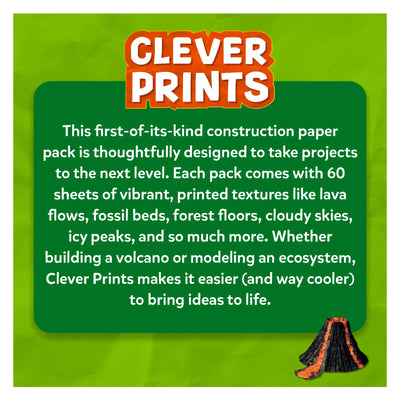 Vibrant printed textures construction paper pack with 60 sheets for creative projects