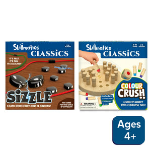 Two Skillmatics Classics board games Sizzle and Colour Crush for ages 4 and up